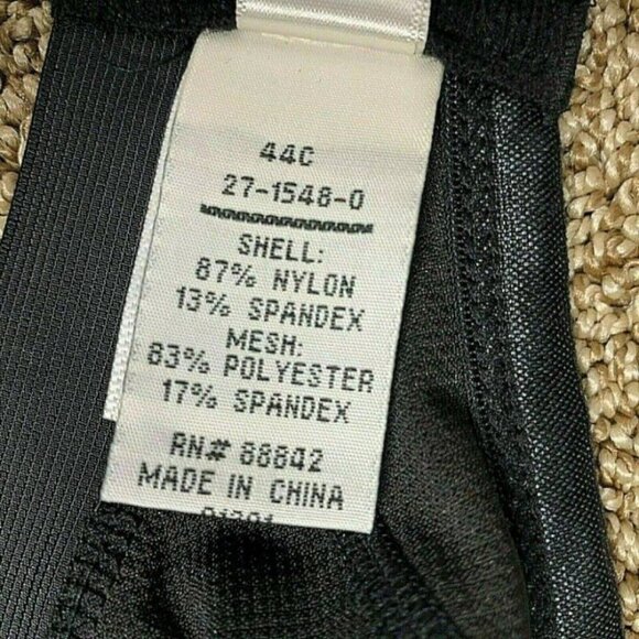 Comfort Choice Sports Bra 44C Black/Gold Medium Impact Full Coverage Activewear - Picture 6 of 7